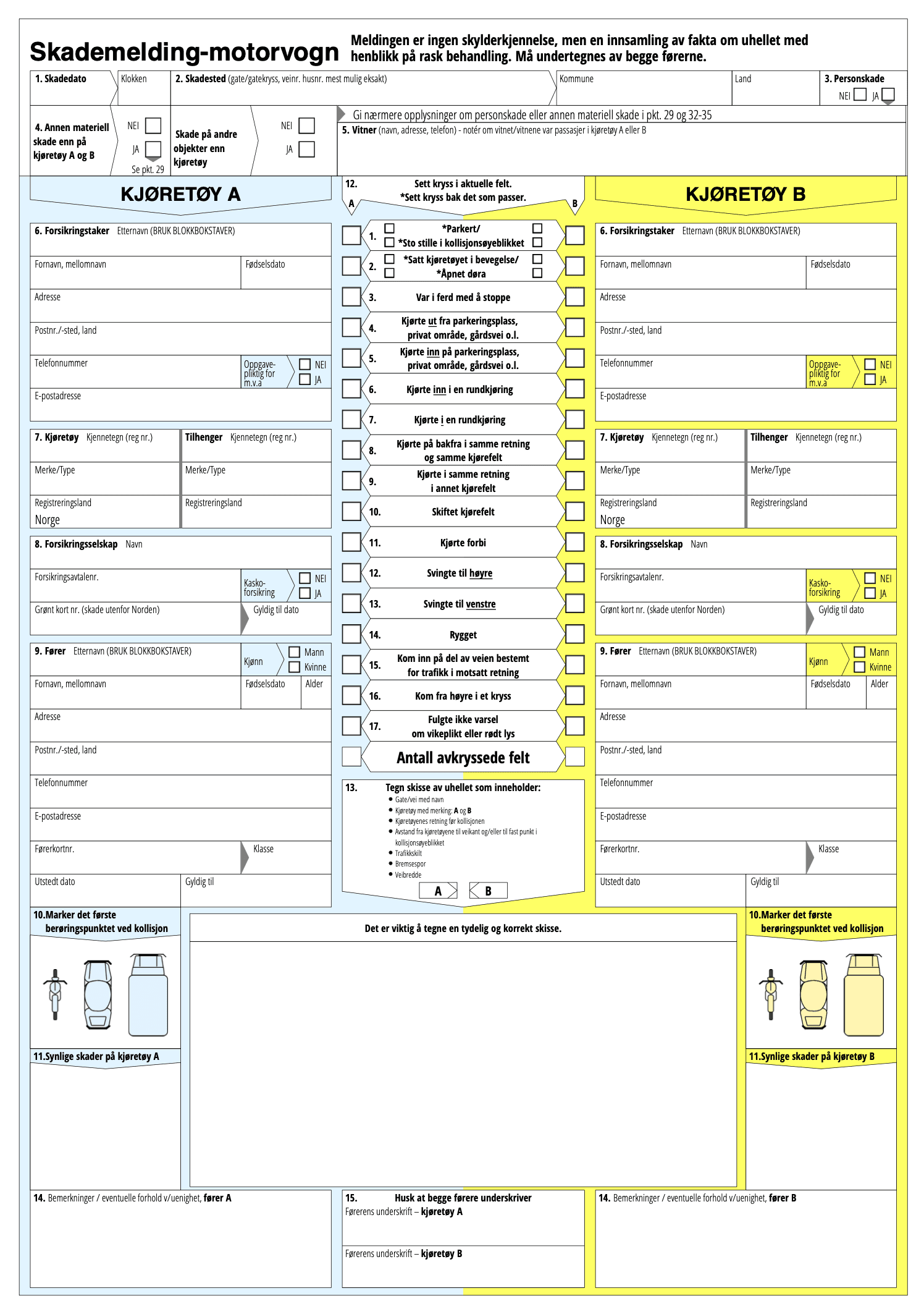 eSkademelding — digitalt skademeldingsskjema